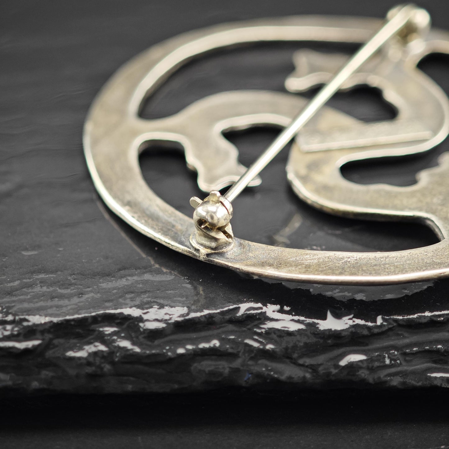 Sea Serpent Brooch Sterling Silver