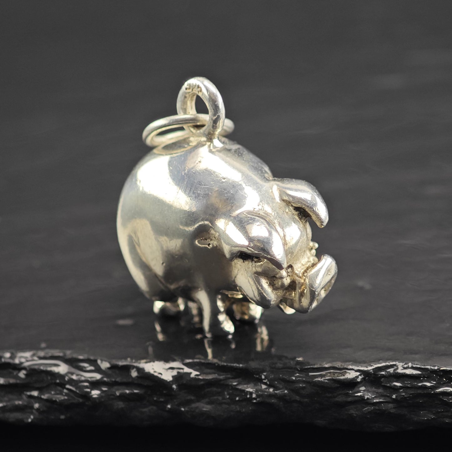 Big Pig Sterling Silver Pendant P3046