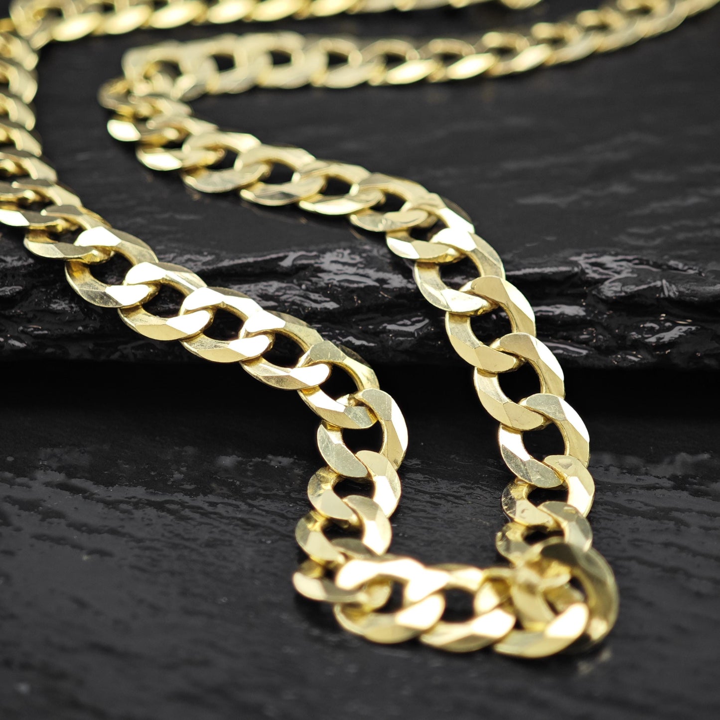 Sterling Silver Gold Plated 6mm Cuban Chain Necklace 22" N2655
