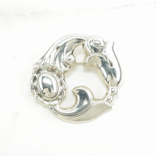 Vintage La Paglia Sterling Silver Brooch 153 Floral