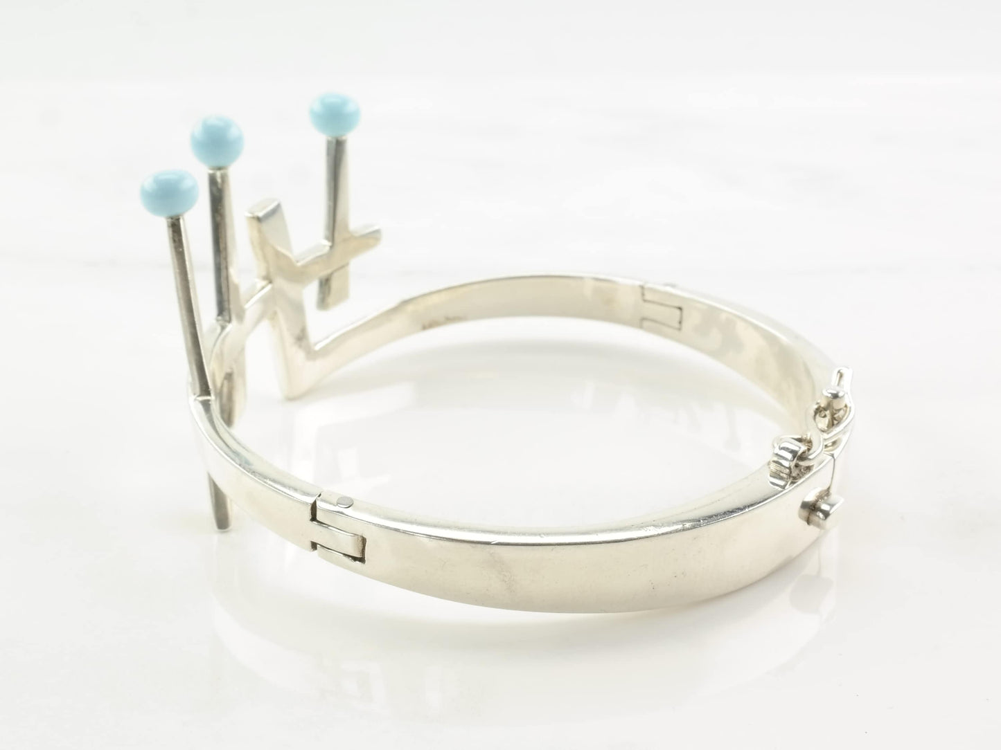 Sigi Pineda Sterling Silver Bangle Bracelet Bead Crown