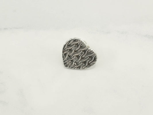 John Hardy Sterling Silver Heart Brooch