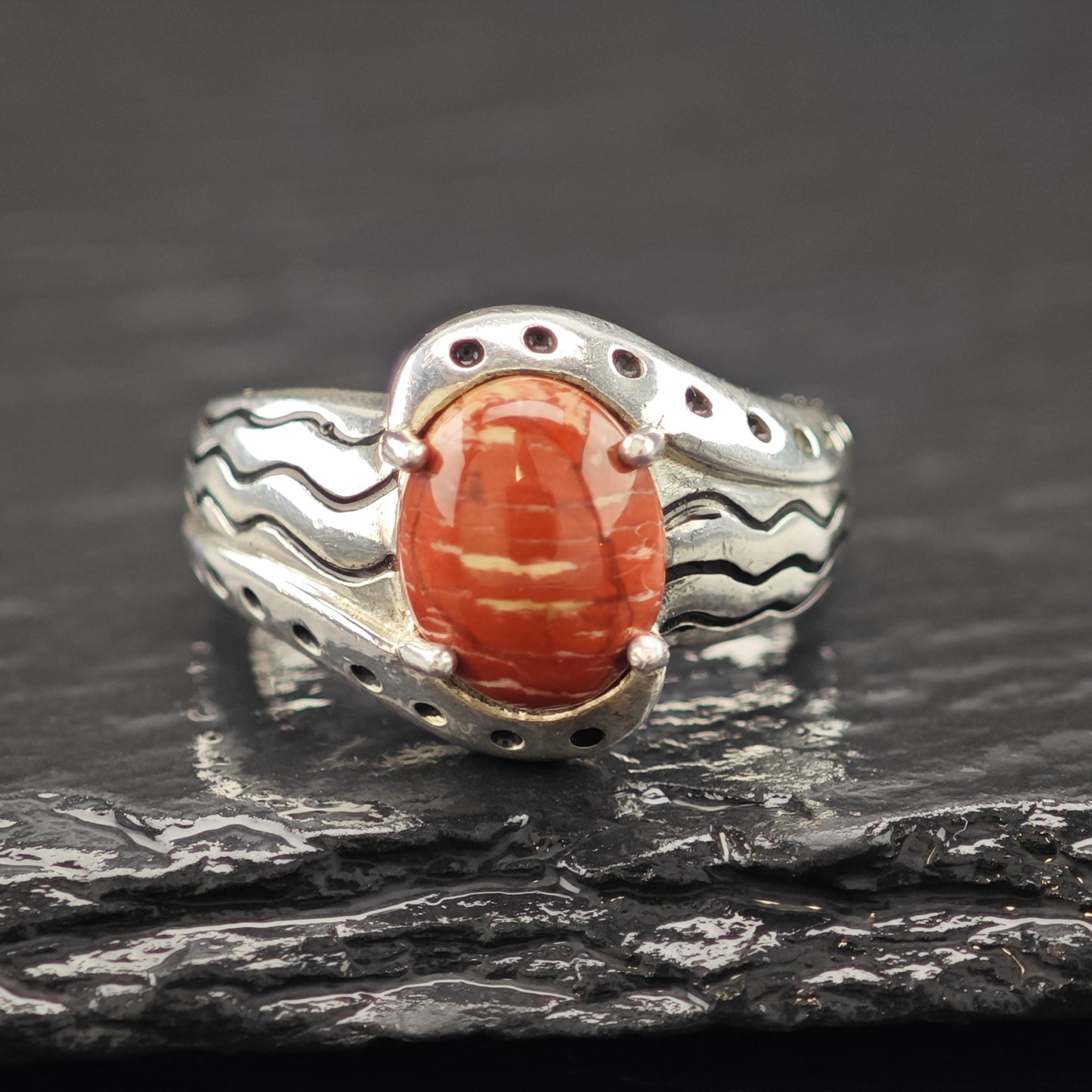 Red Jasper Ring Sterling Silver Jewelry Size 7 R6140