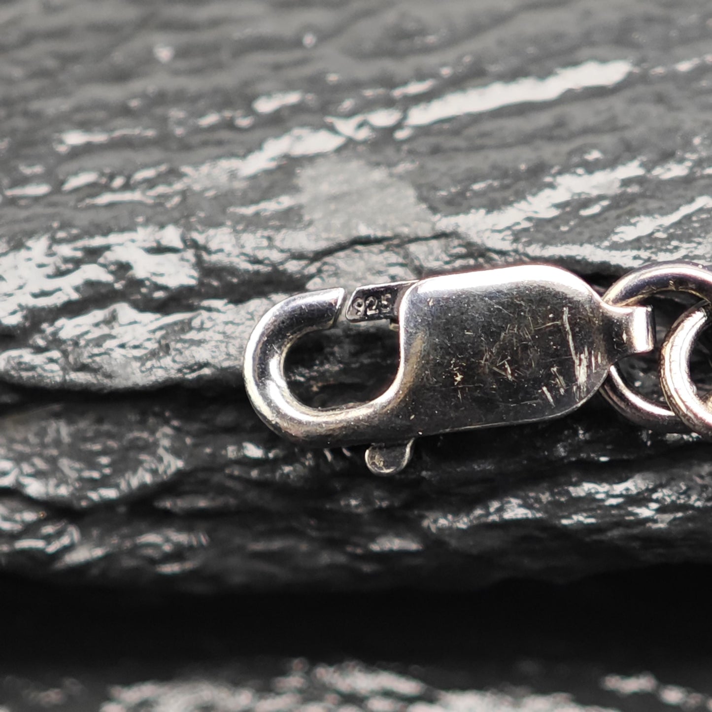 Black Oxidized Link Chain Sterling Silver Necklace N2763