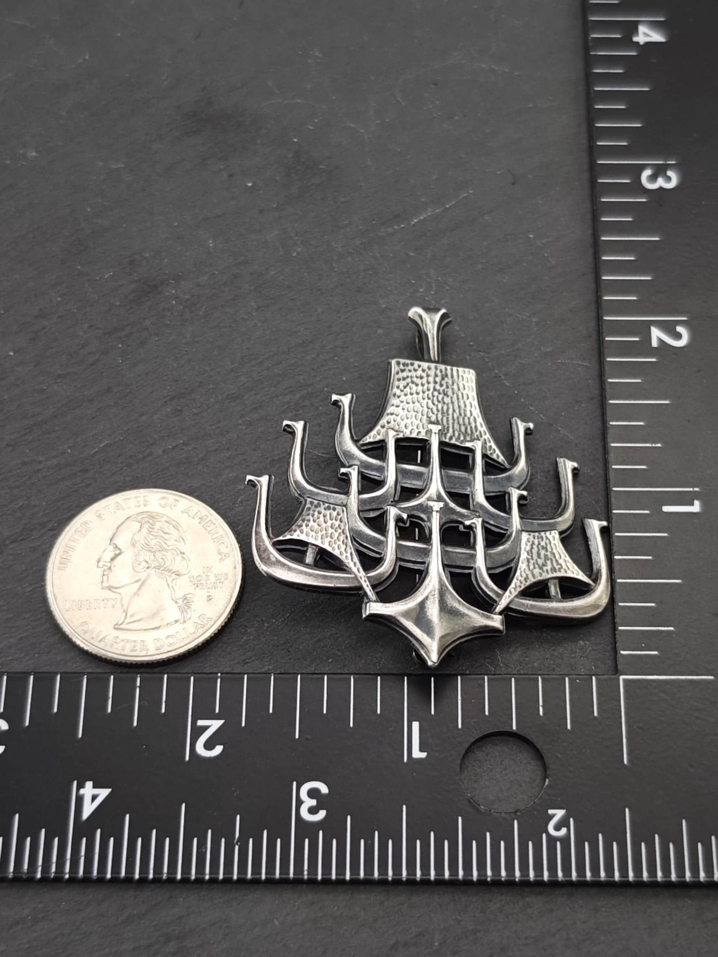 David Andersen, Norway Viking Ship Brooch/Pendant Sterling Silver