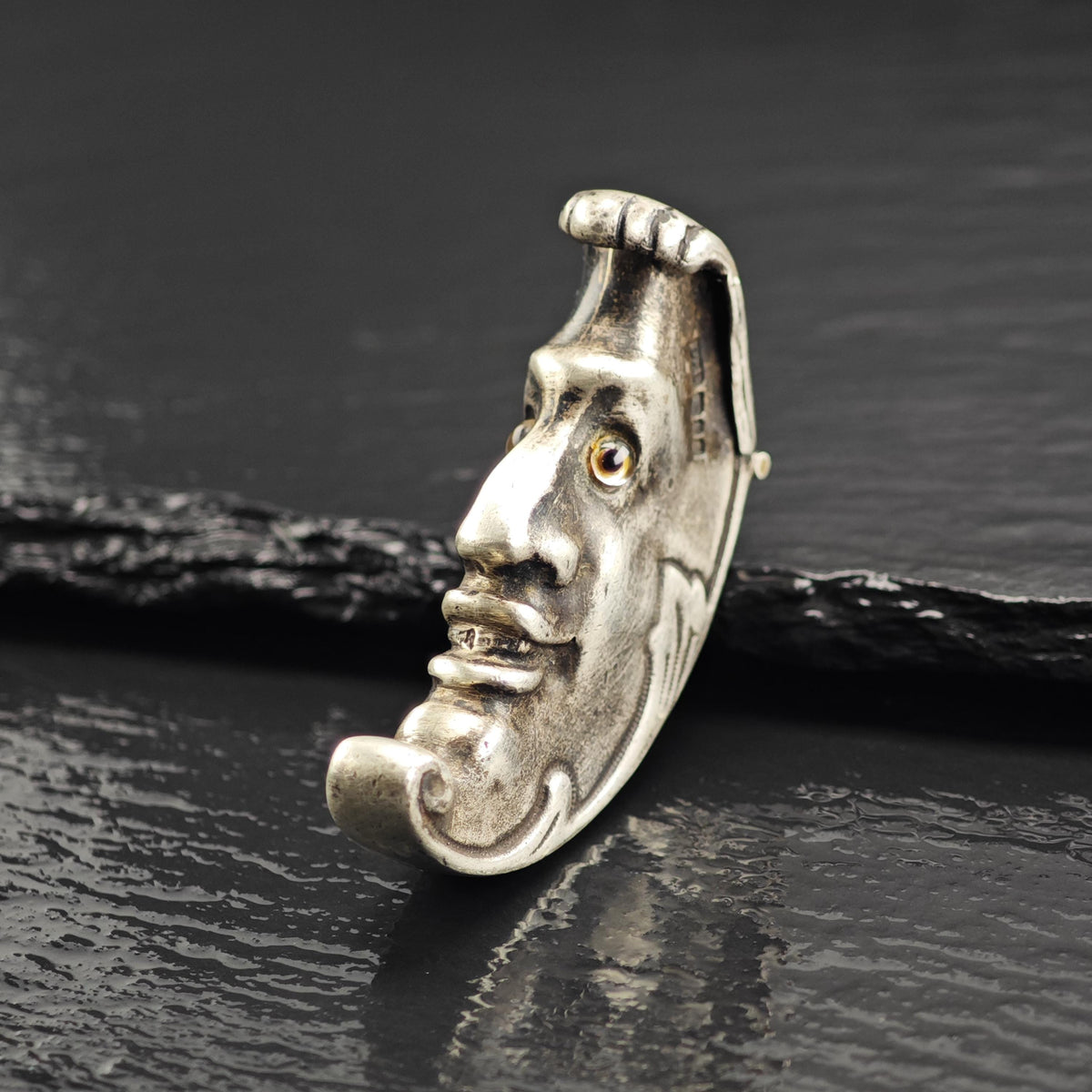 David Bowles Moon Face Match Case Sterling Silver MISC0401