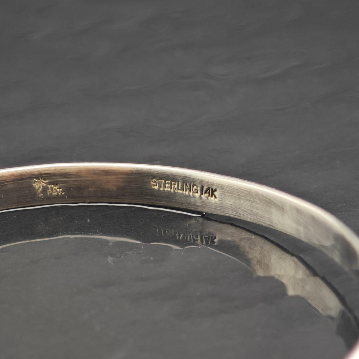 Hook 14k Gold Accent Sterling Silver Cuff Sz 6 3/4" BR3152