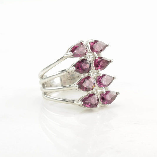 Sterling Silver Ring Garnet Purple Size 6 1/4