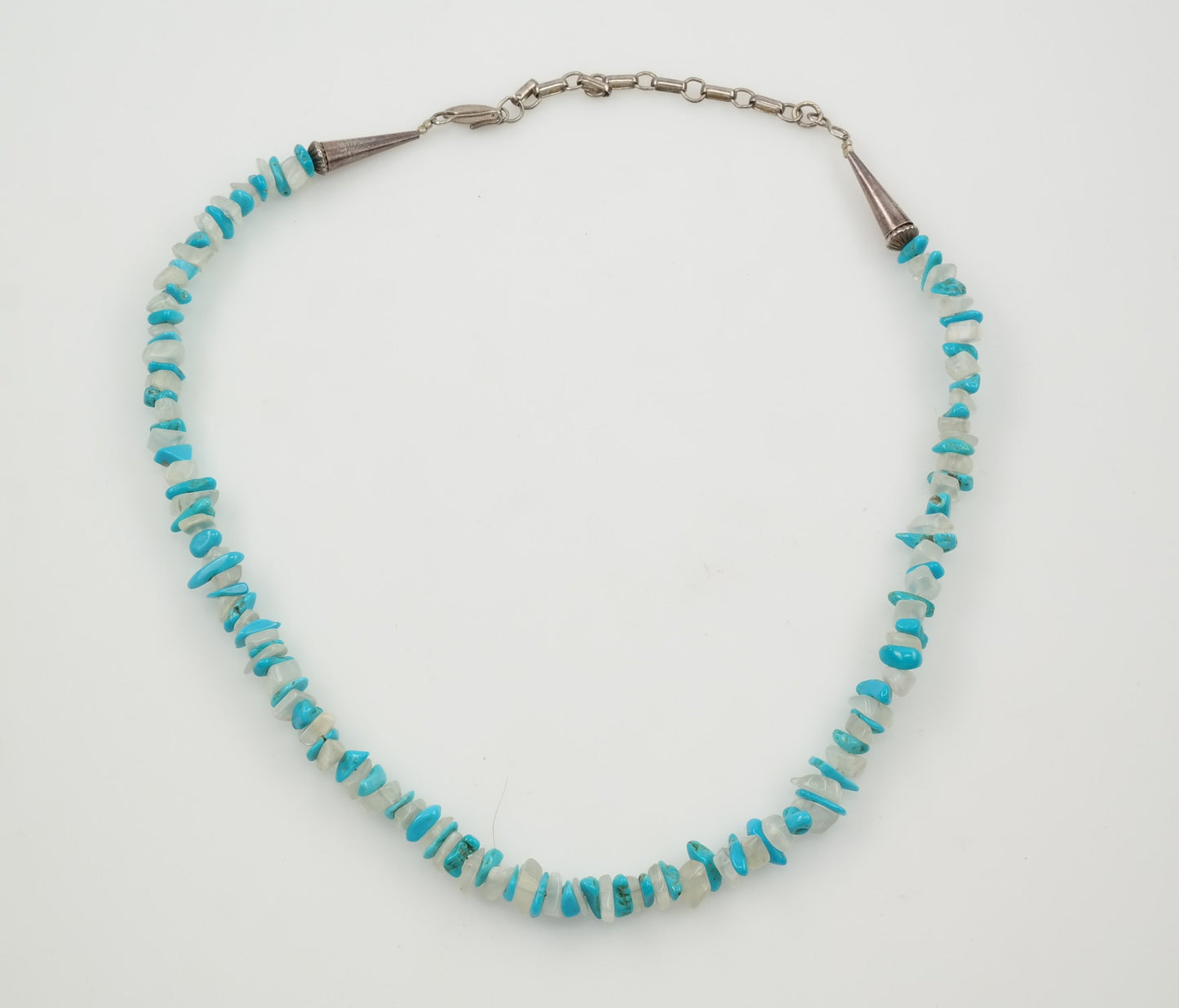 Running Bear Sterling Silver Turquoise, Quartz Necklace