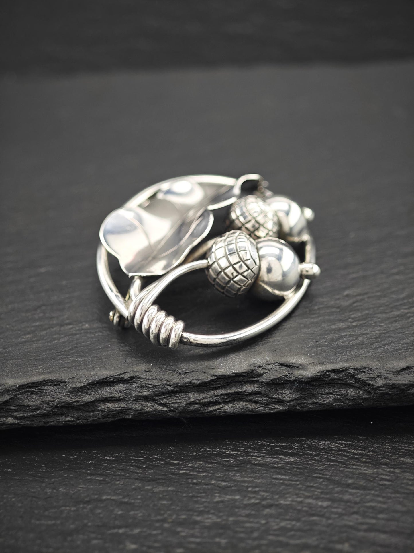 Georg Jensen 105, Acorn Brooch Sterling Silver