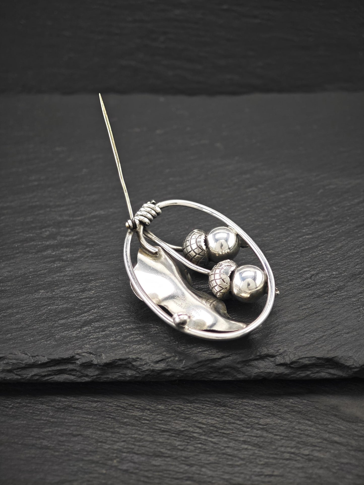 Georg Jensen 105, Acorn Brooch Sterling Silver