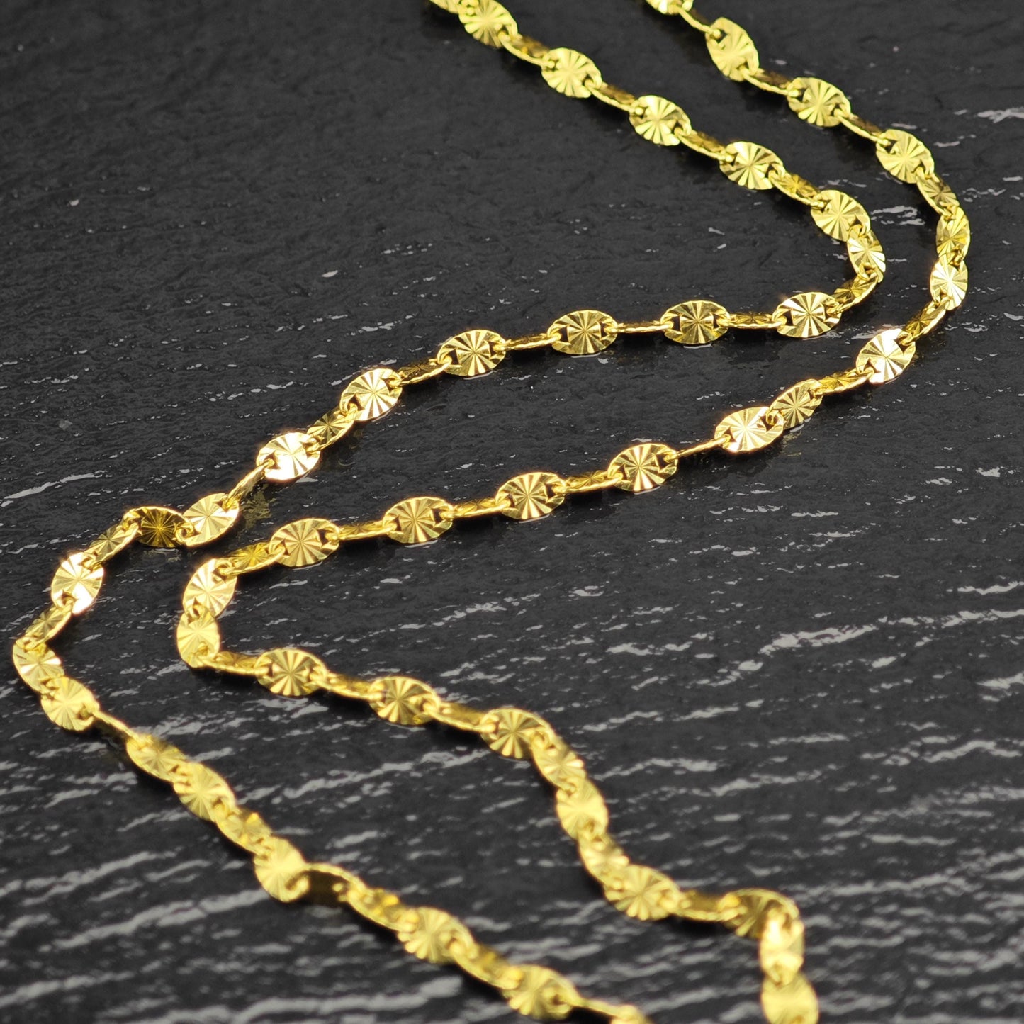 Gold Plated Marina Link Chain Italy Sterling Silver Necklace N2760