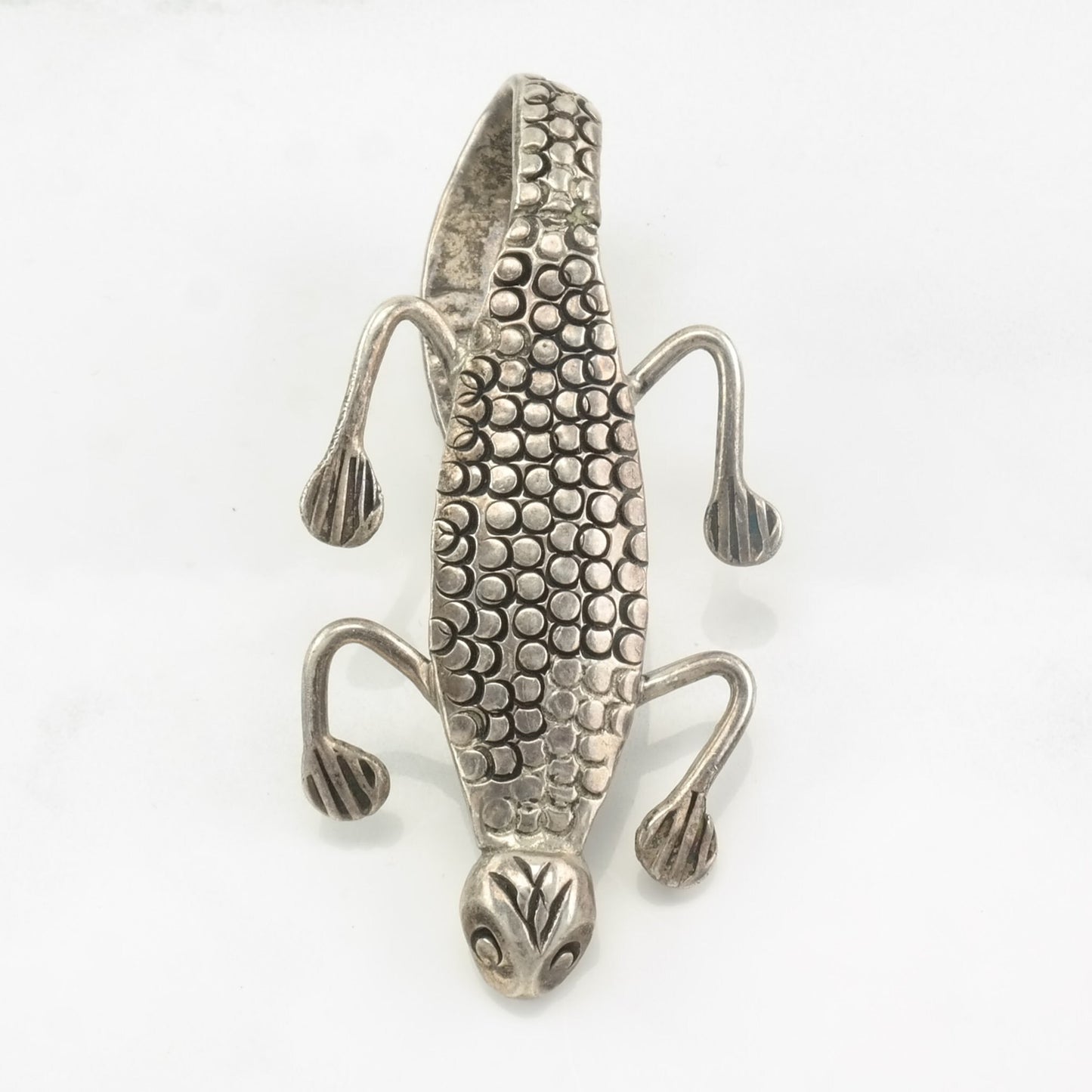 Vintage Lizard Brooch Sterling Silver