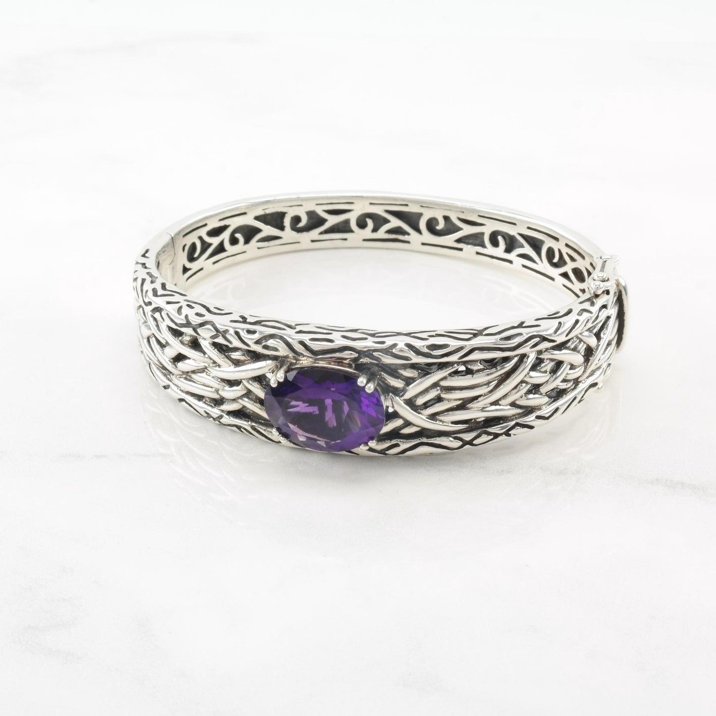 Effy Purple Amethyst, Sterling Silver Bangle Bracelet