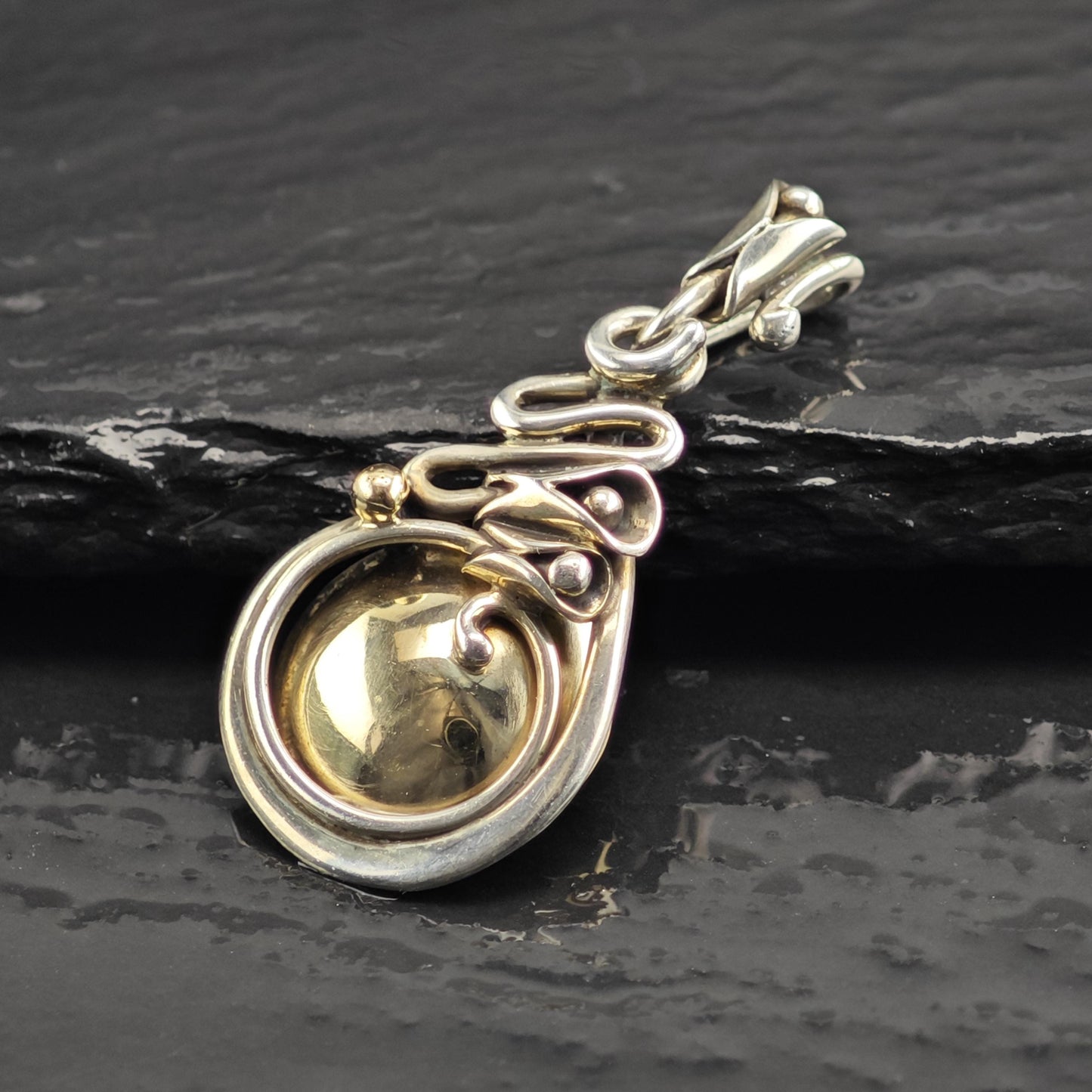 14K Gold Accent Sterling Silver Pendant P3047