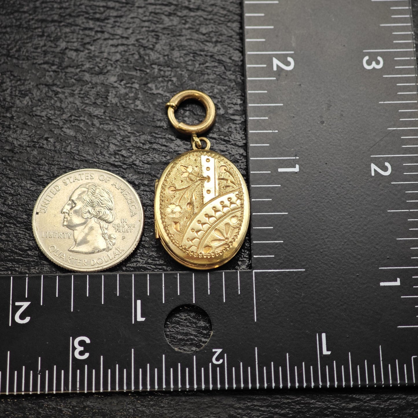 Antique Picture Pendant Locket Gold Filled P3028