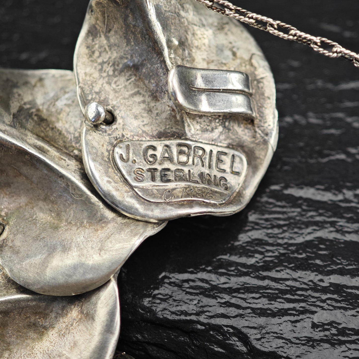 J Gabriel Abstract Rose Petal Link Bracelet Sterling Silver