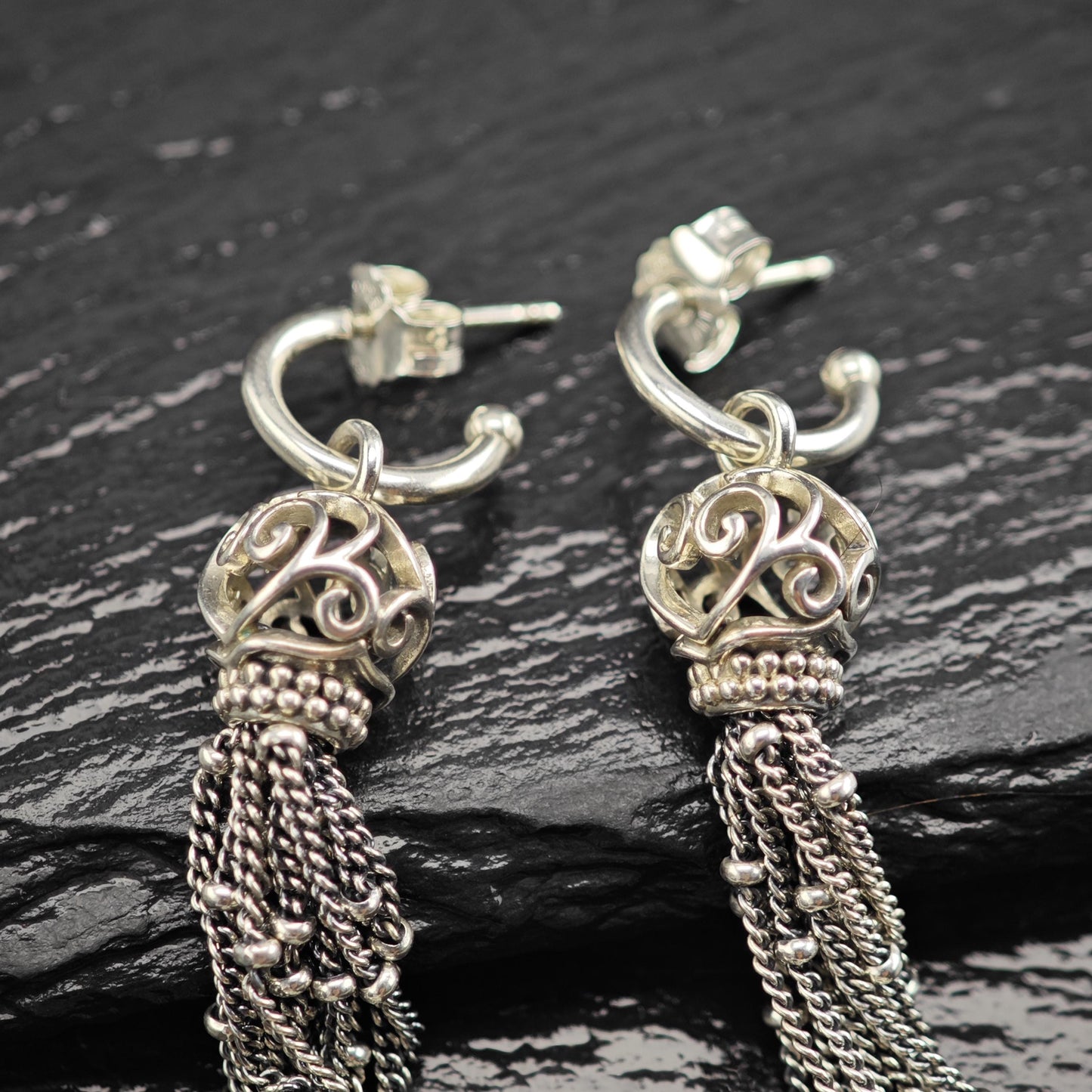 Vintage Pandora Stud/Dangle Sterling Silver Earrings ER3174