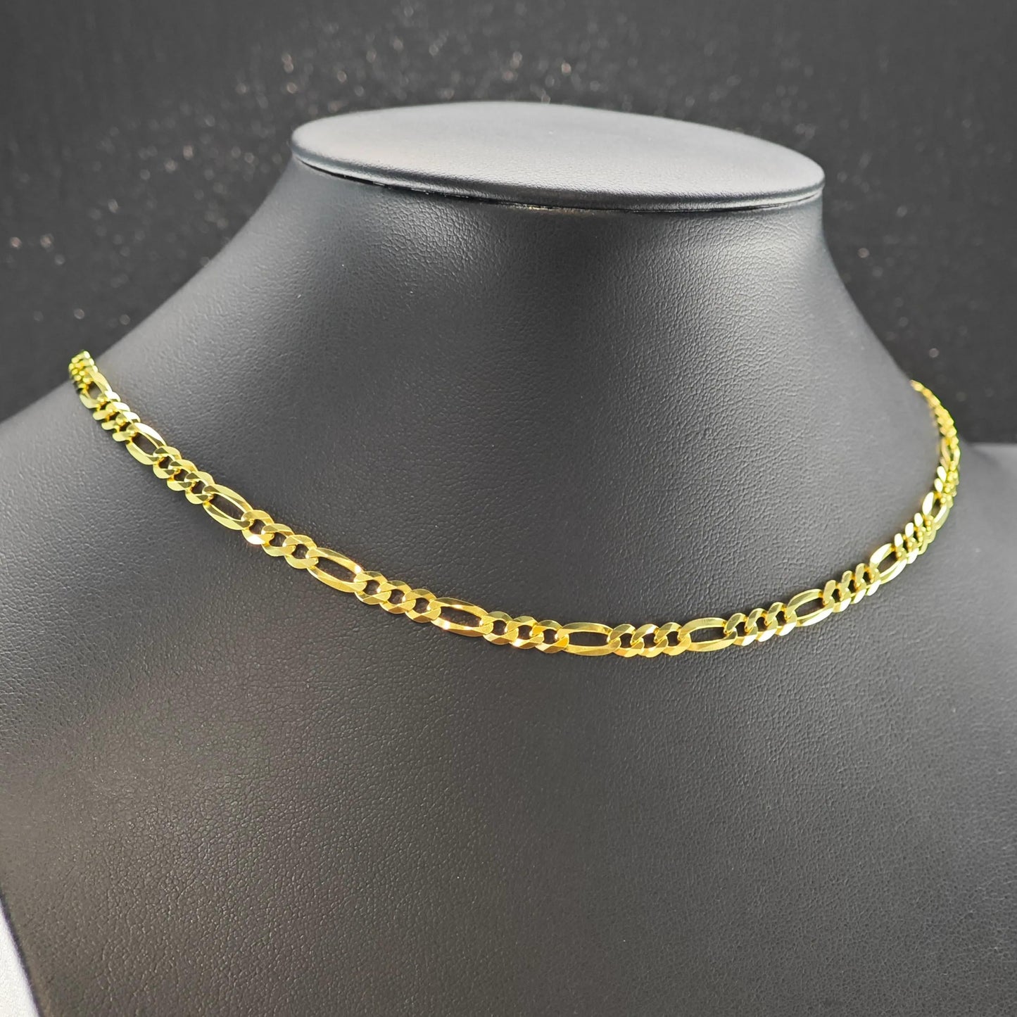 Sterling Silver Gold Plated 4.5mm Figaro Chain Necklace 24" N2654