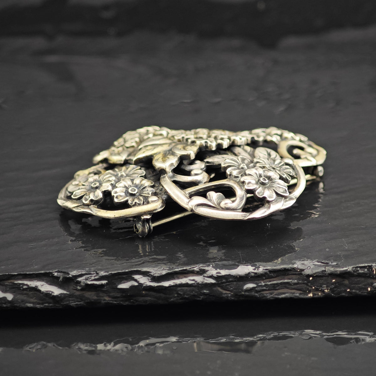 Norseland Floral Sterling Silver Brooch B2250