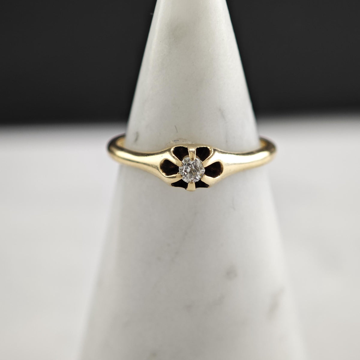 AS IS Antique Diamond 14K Gold Ring Sz 6 R6809