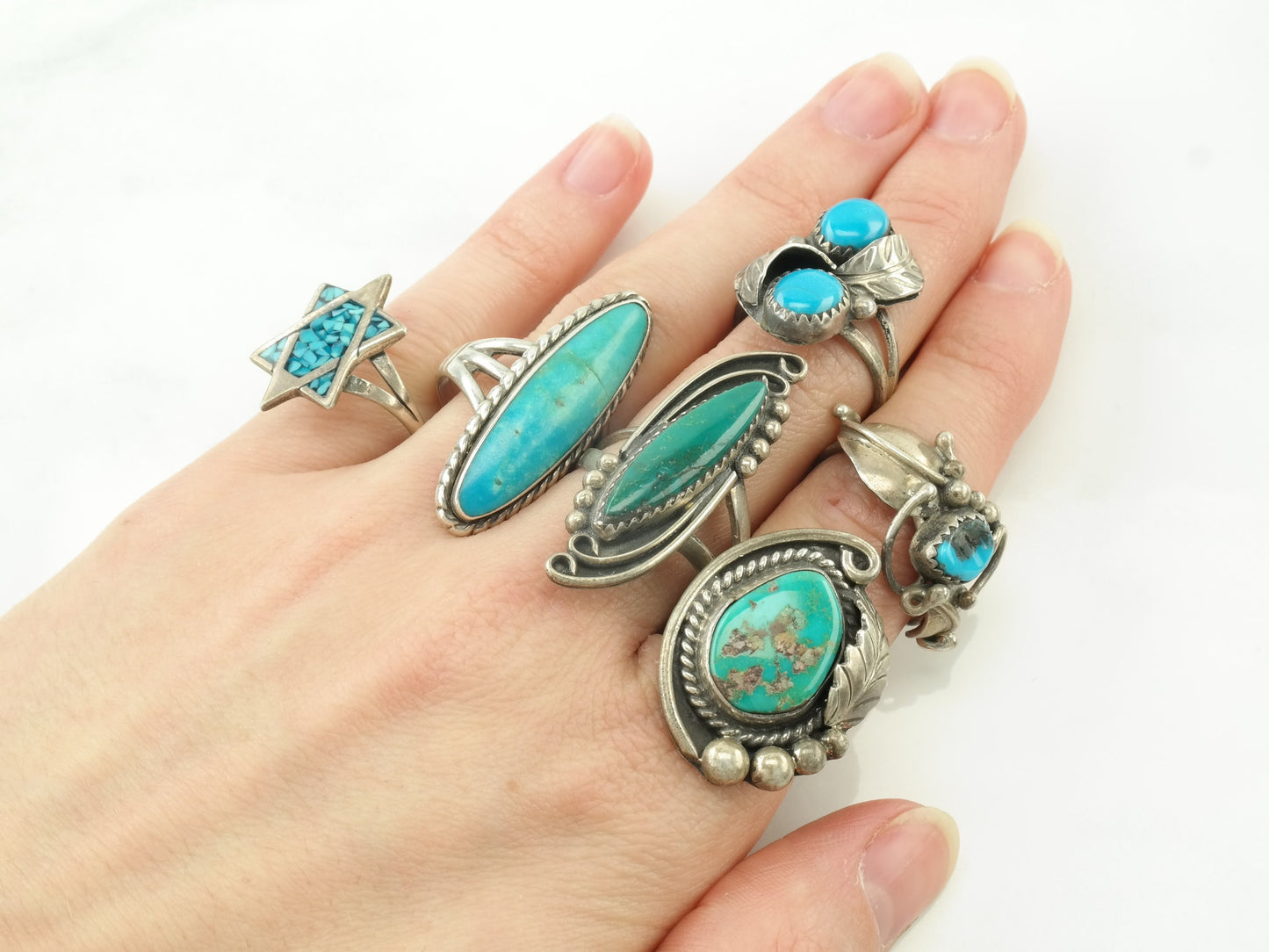 Sterling Silver Turquoise Size 6 Rings Variety