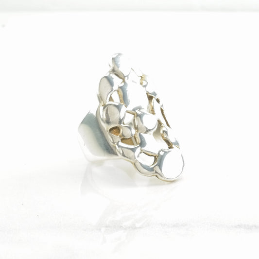 Sterling Silver Ring Abstract Bubbles Size 7