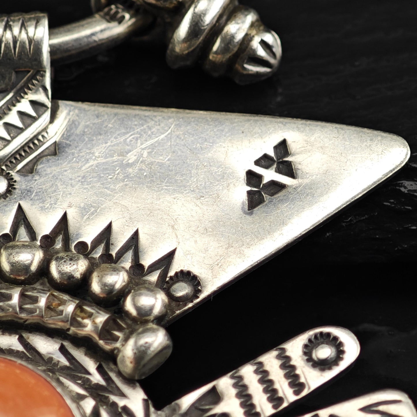 Kabylie Fibula, Coral by Melanie Deluca Sterling Silver