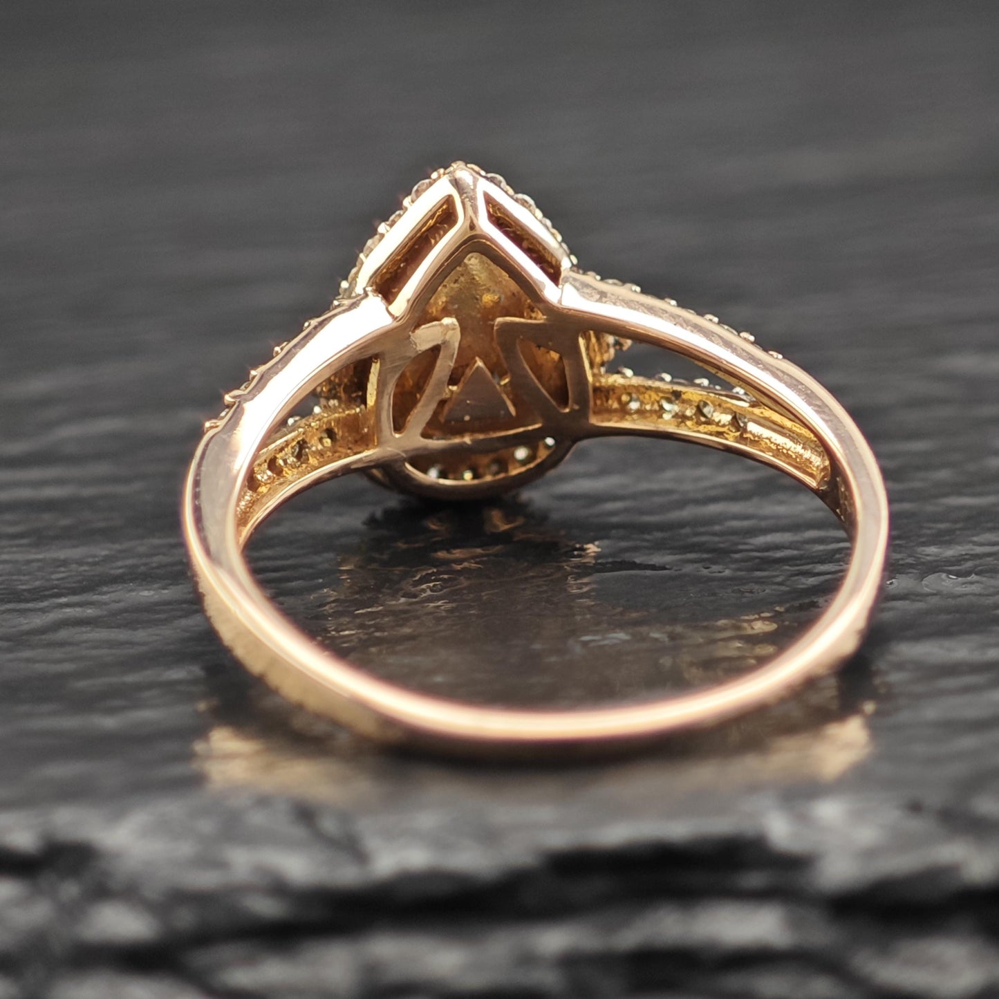 LeVian 14K Rose Gold Teardrop Opal Diamond Ring