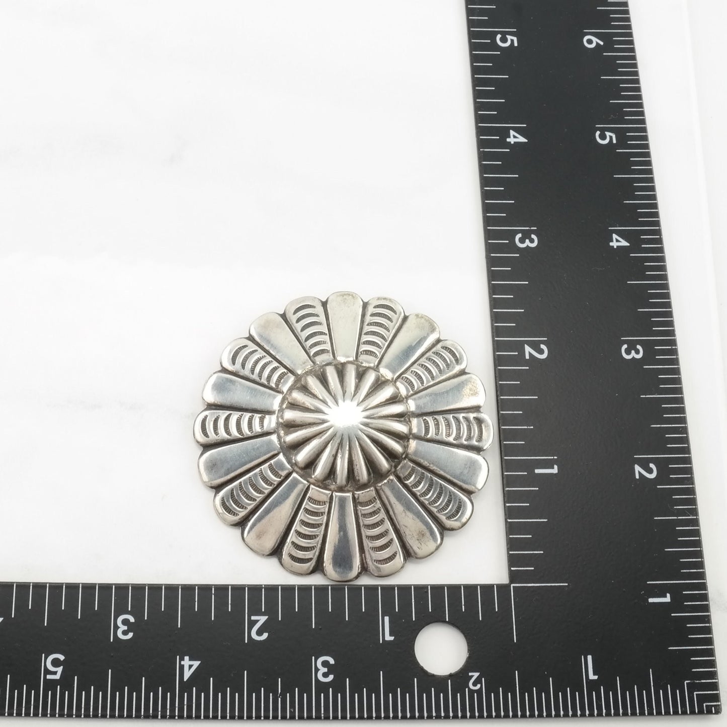 Vintage Southwest Sterling Silver Brooch Concho Sun, Large