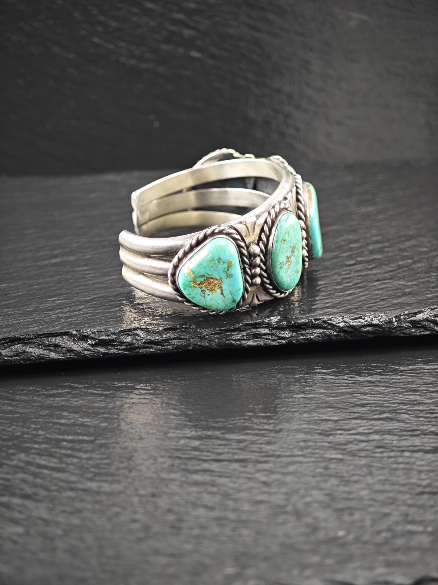 Heavy Native American, Royston Cuff Bracelet Sterling Silver