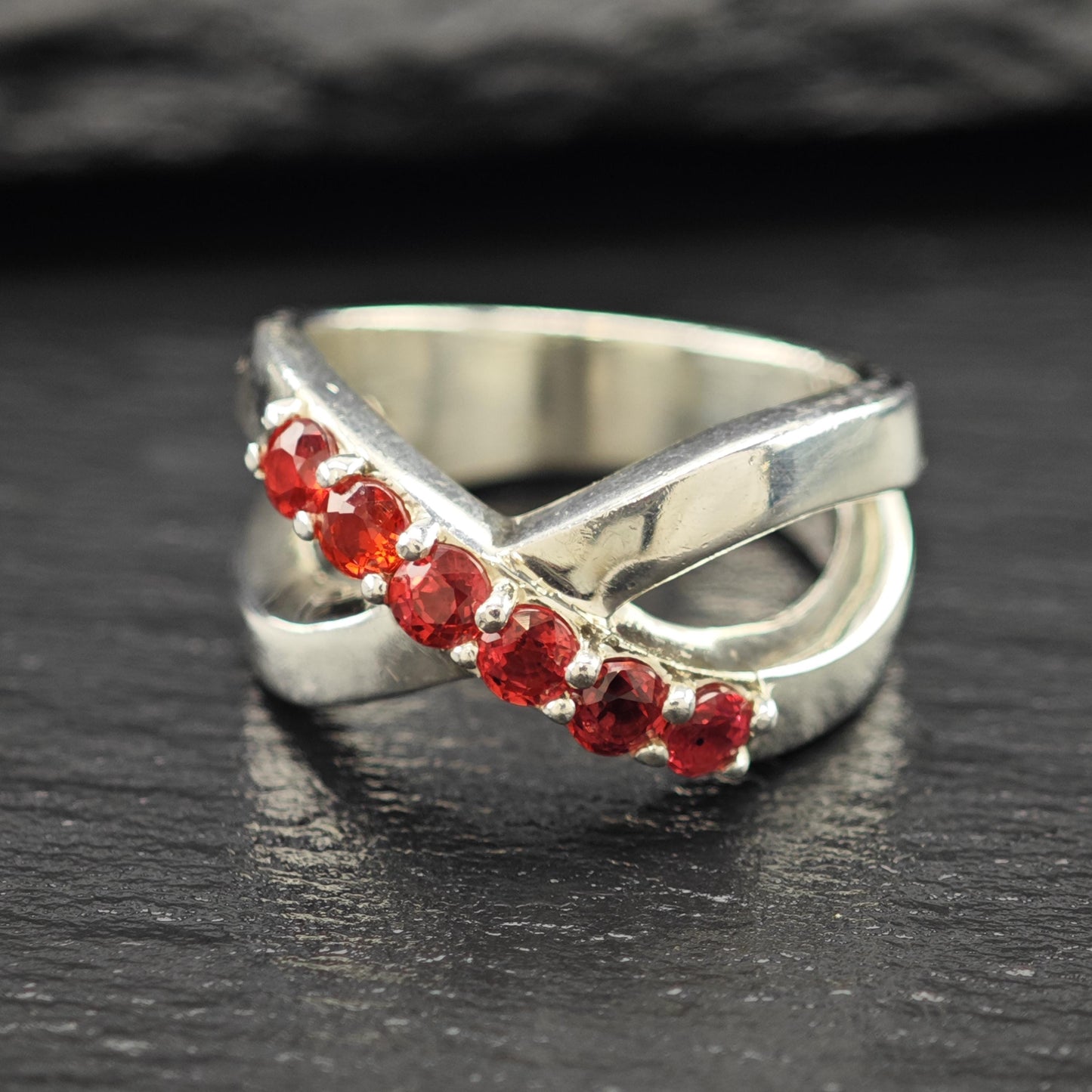 Sterling Silver Ring Red Lab Ruby Center Size 6 1/2 R6110
