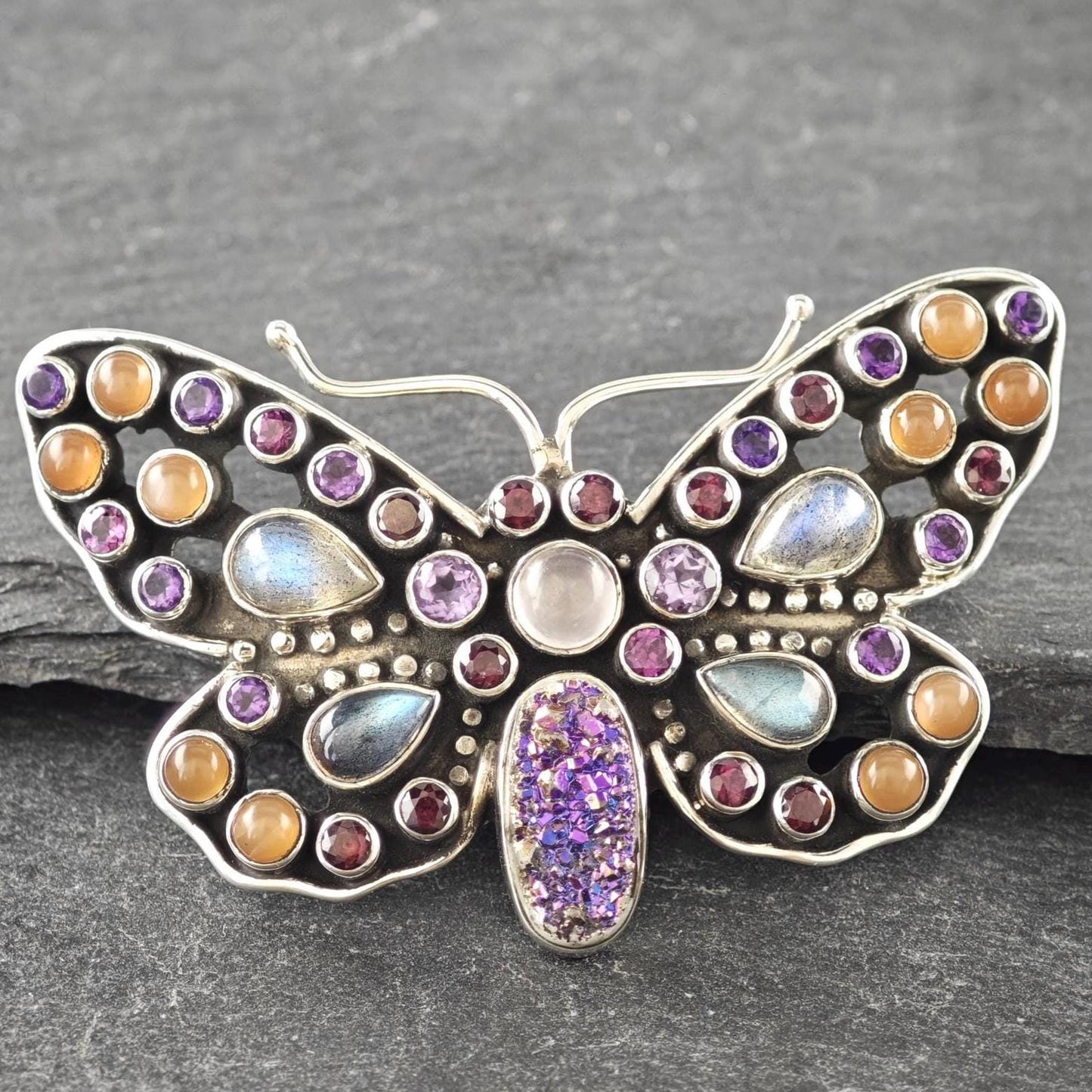 Vintage Nicky Butler Sterling Silver Butterfly Brooch