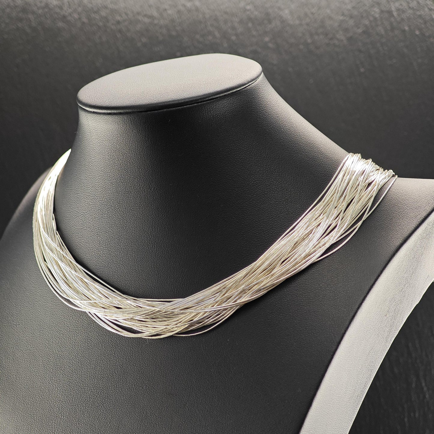 Sterling Liquid Silver 50 Strand 18 Inch Necklace N2555