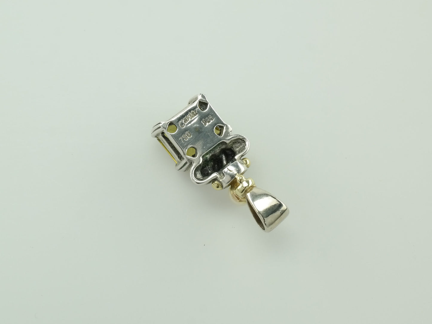 Vintage Citrine Pearl Sterling Silver Pendant