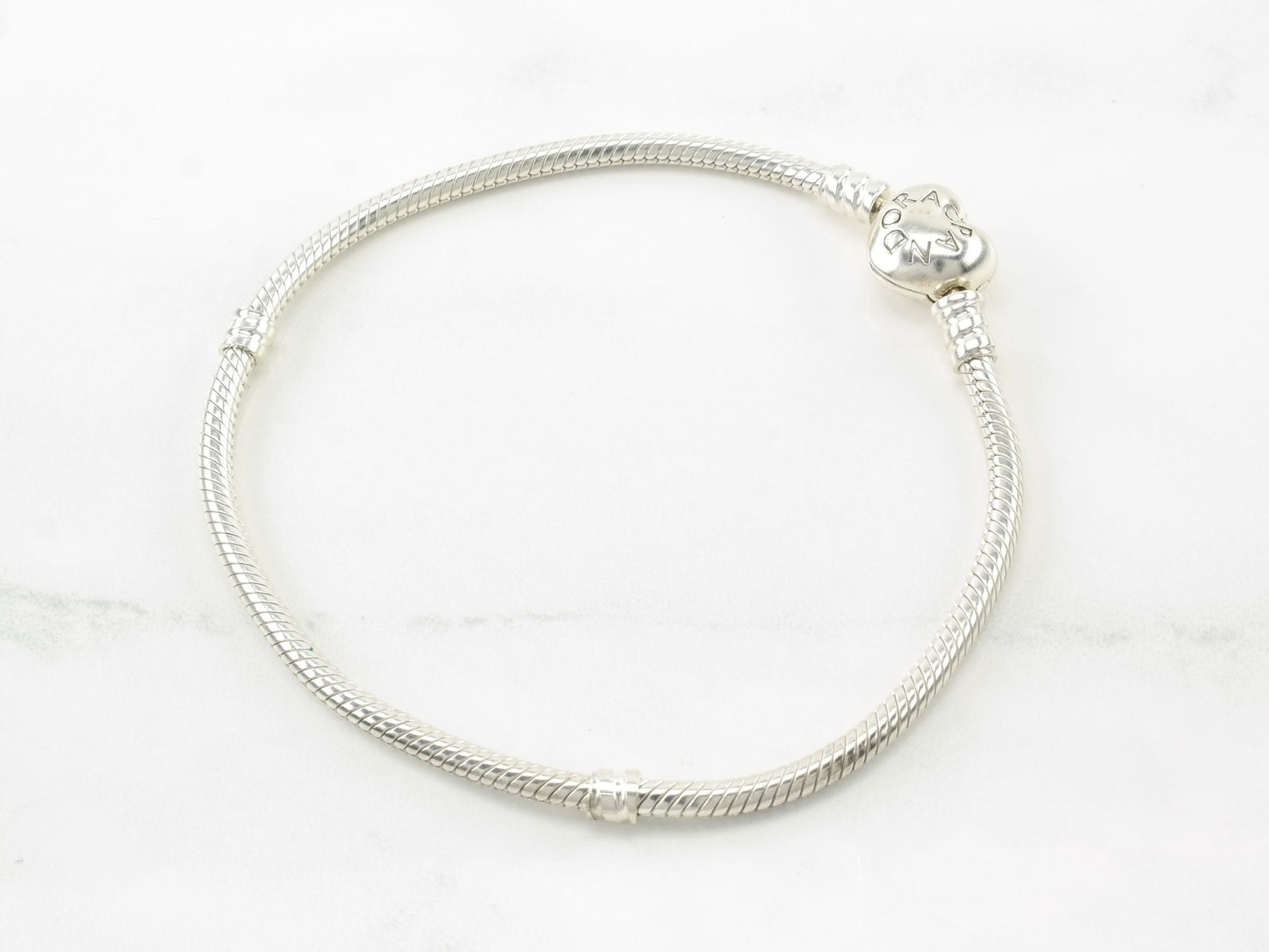 Pandora Sterling Silver Heart Charm Bracelet