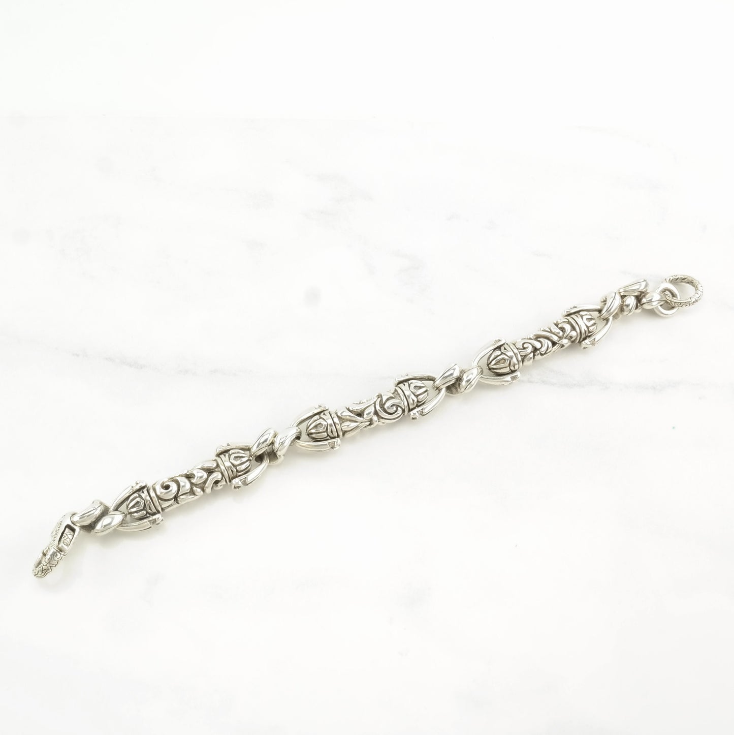 Vintage Versani Sterling Silver Link Bracelet Scroll