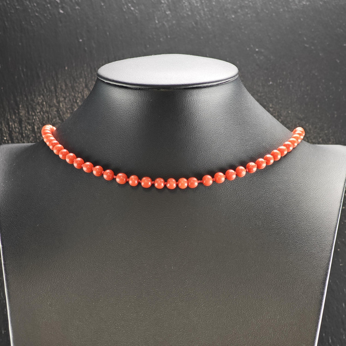 Coral Beads 14K Gold Clasp Beaded Necklace N2775
