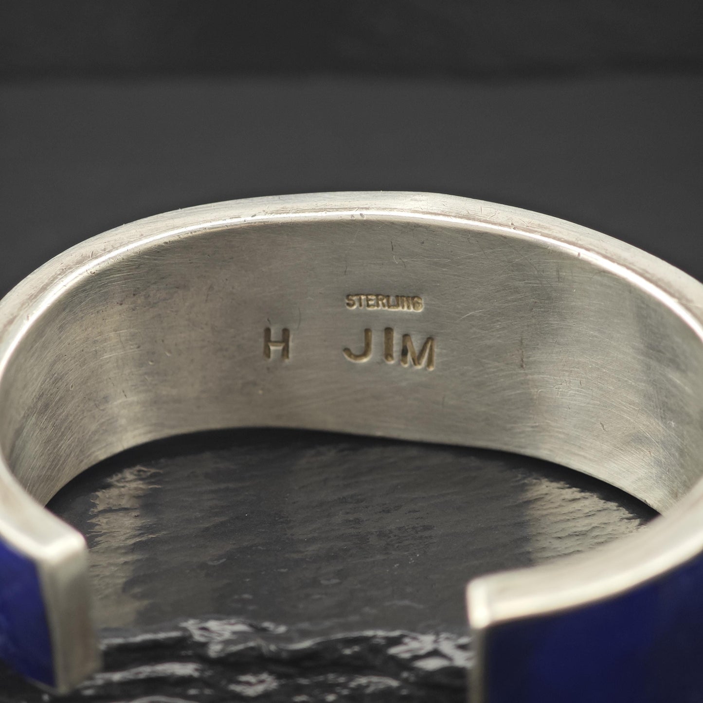 Harrison Jim Inlay Cuff Lapis, Turquoise Bracelet Native American Sterling Silver
