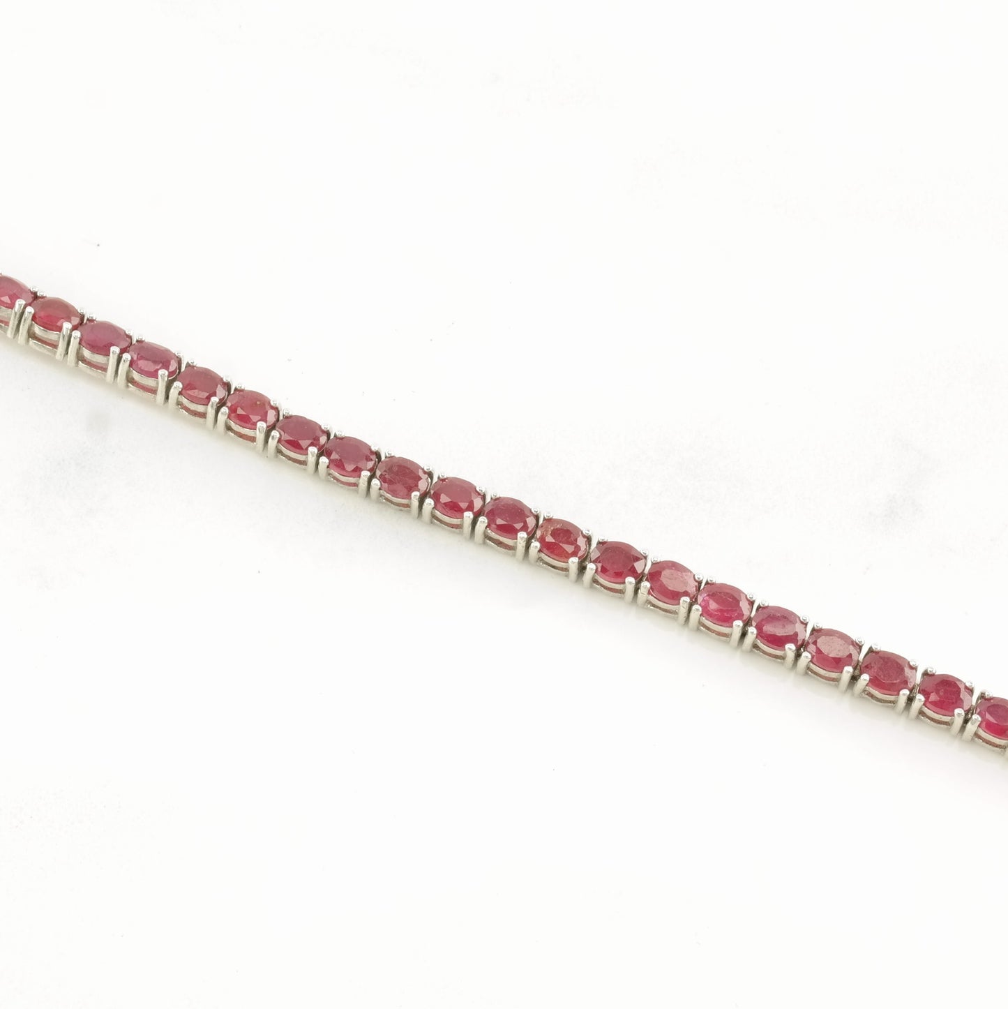 Sterling Silver Tennis Bracelet Lead Glass Filled Ruby