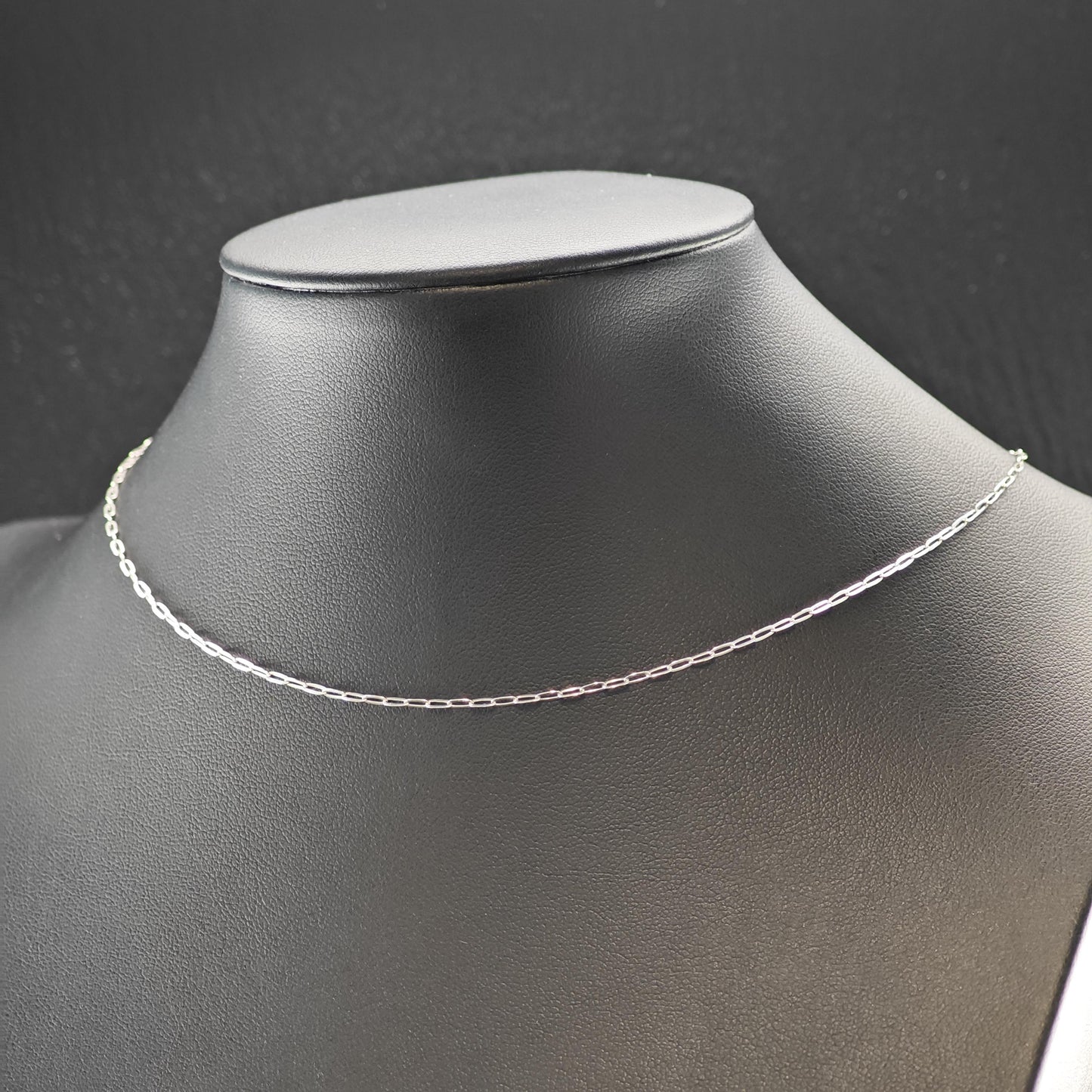 Adjustable Slider Paper Clip Chain Sterling Silver Necklace 24" N2628
