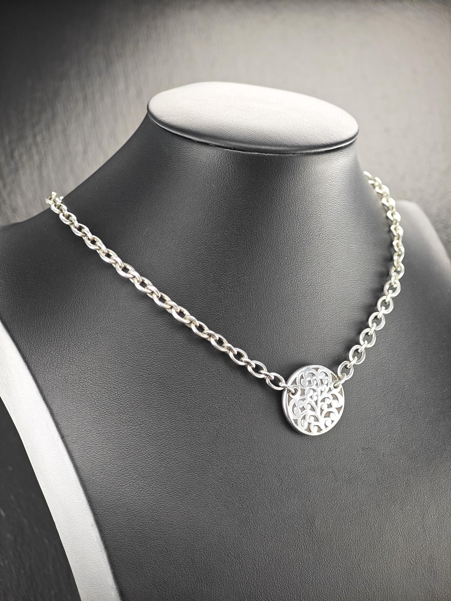 Lois Hill Filigree, Overlay Necklace Sterling Silver N2474