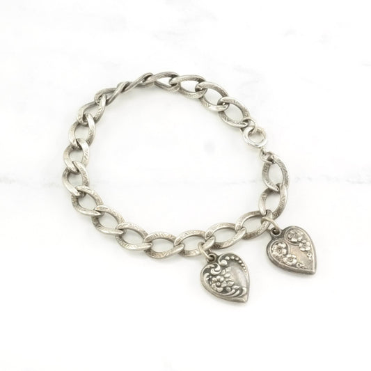 Victorian Sterling Silver Link Bracelet Charm