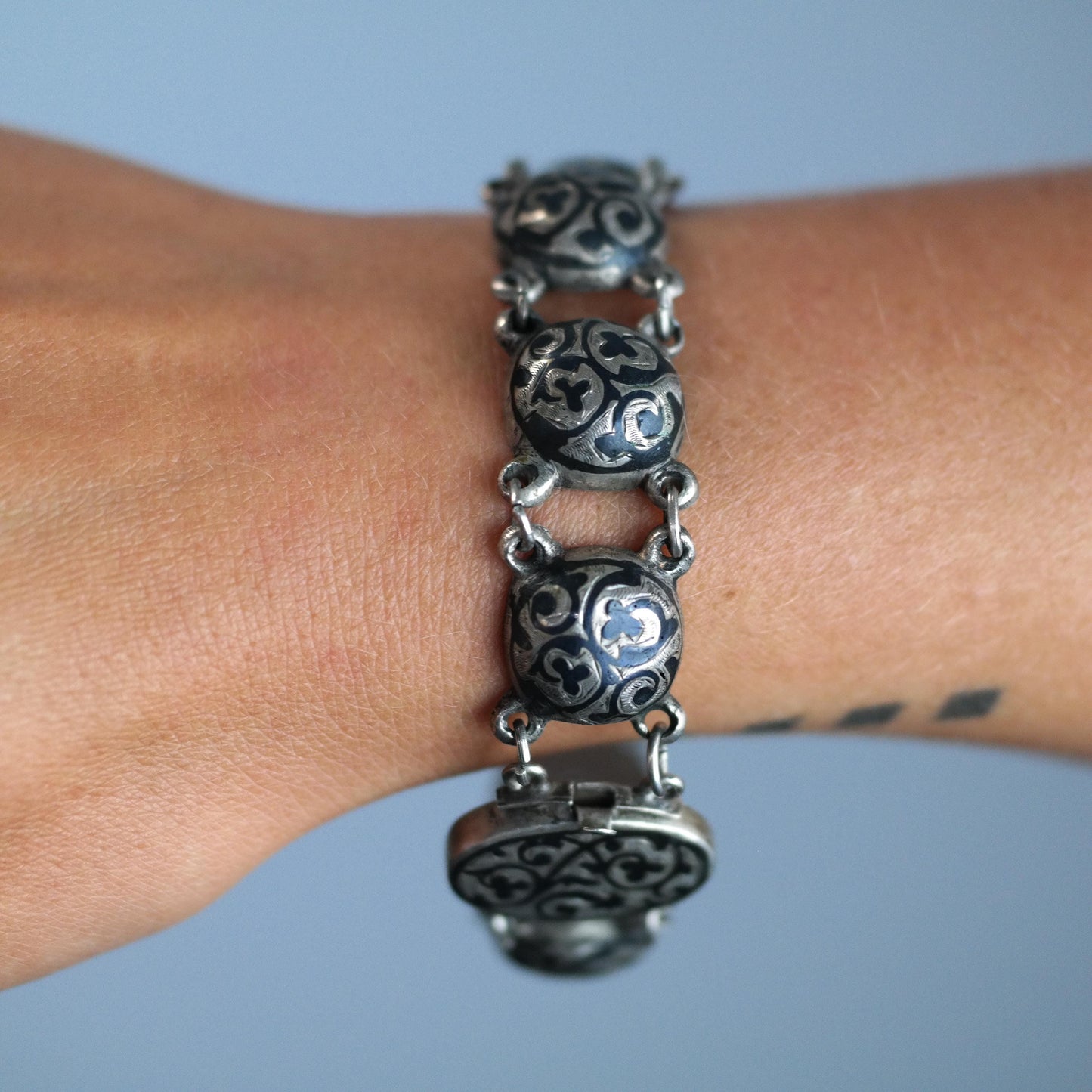 Tsar Alexander Russian 84, Niello Bracelet Sterling Silver