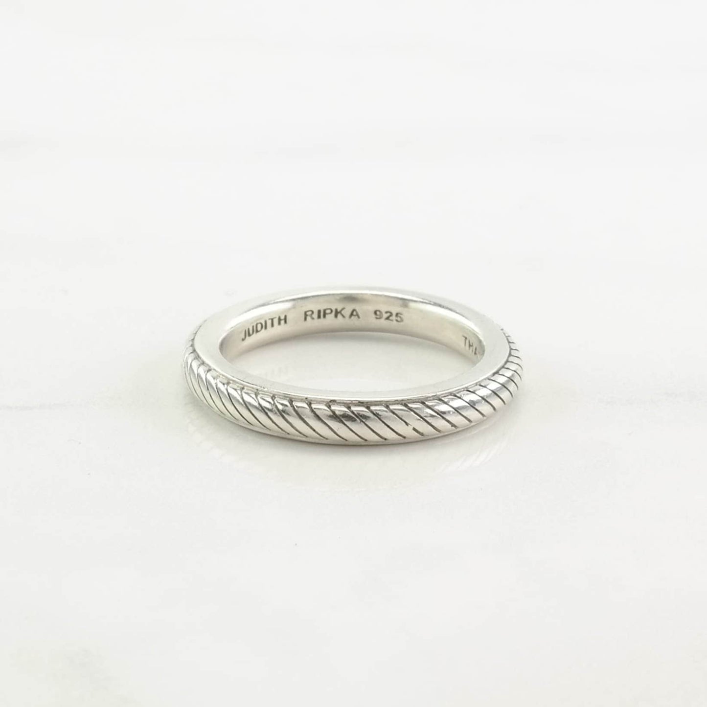 Judith Ripka Sterling Silver Ring, Minimalist Size 6