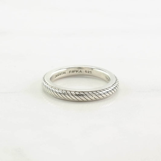 Judith Ripka Sterling Silver Ring, Minimalist Size 6