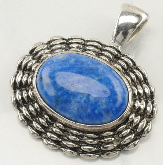 Vintage Espo Lapis Lazuli Sterling Silver Pendant