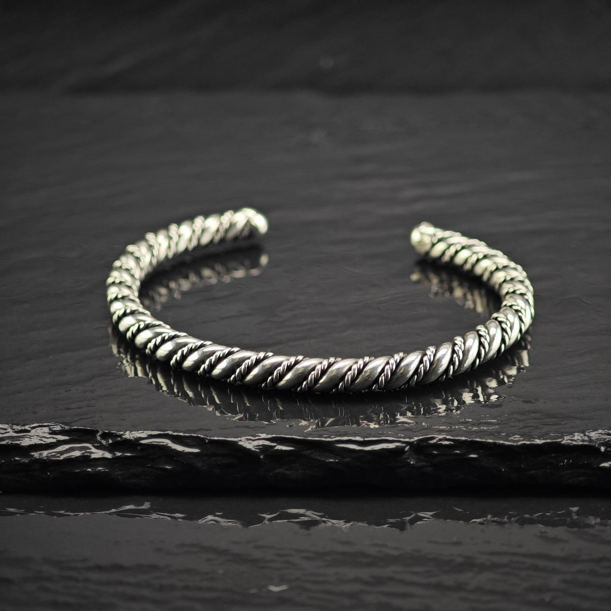 Handmade Heavy Twisted Sterling Silver Cuff Bracelet Sz 6 1/4" BR3176