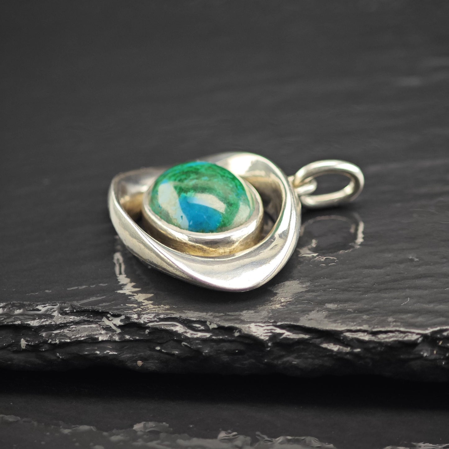 Chrysocolla Pendant Sterling Silver P3059