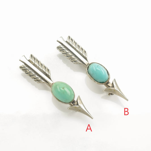 Choice of Native American Sterling Silver Brooch Arrow Turquoise